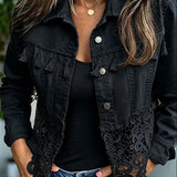 Saoirse - Short Jacket with Decorative Openwork Hem
