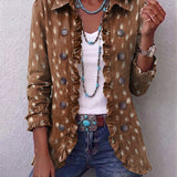 Treasa - Brown Blazer with Spot Print
