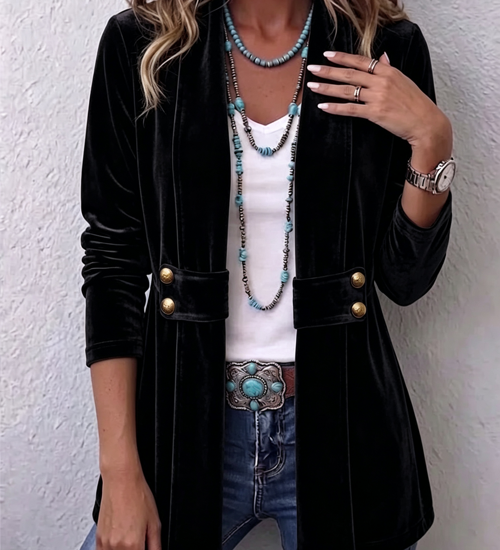 Orla - Sheen-Finished Open Blazer