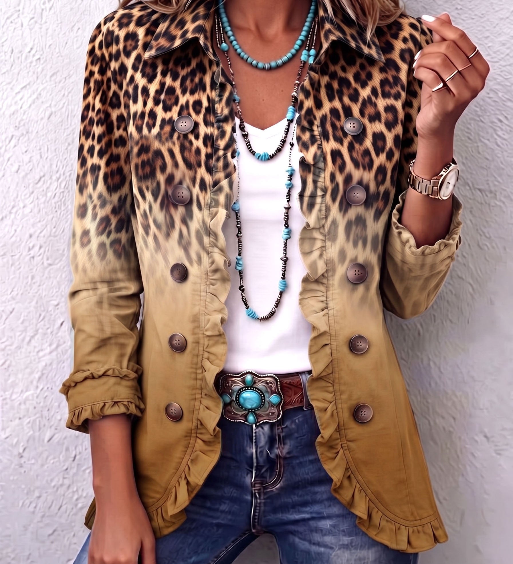 Kathleen - Leopard Gradient Blazer