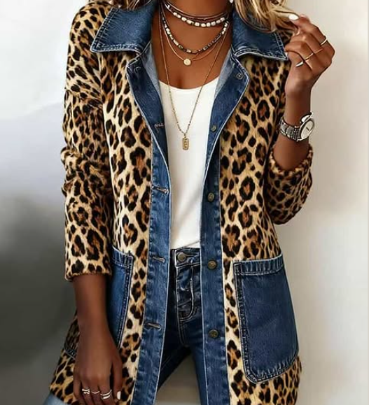 Aine - Leopard Print Long Jacket