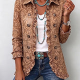 Maeve - Caramel Blazer with Decorative Accents