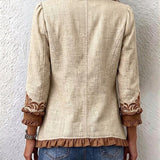 Nuala - Cream Blazer with Trim
