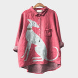 Justine - Blue Canine Print Blouse