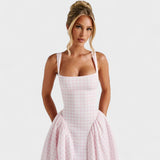 Justine - Gingham Midi Dress