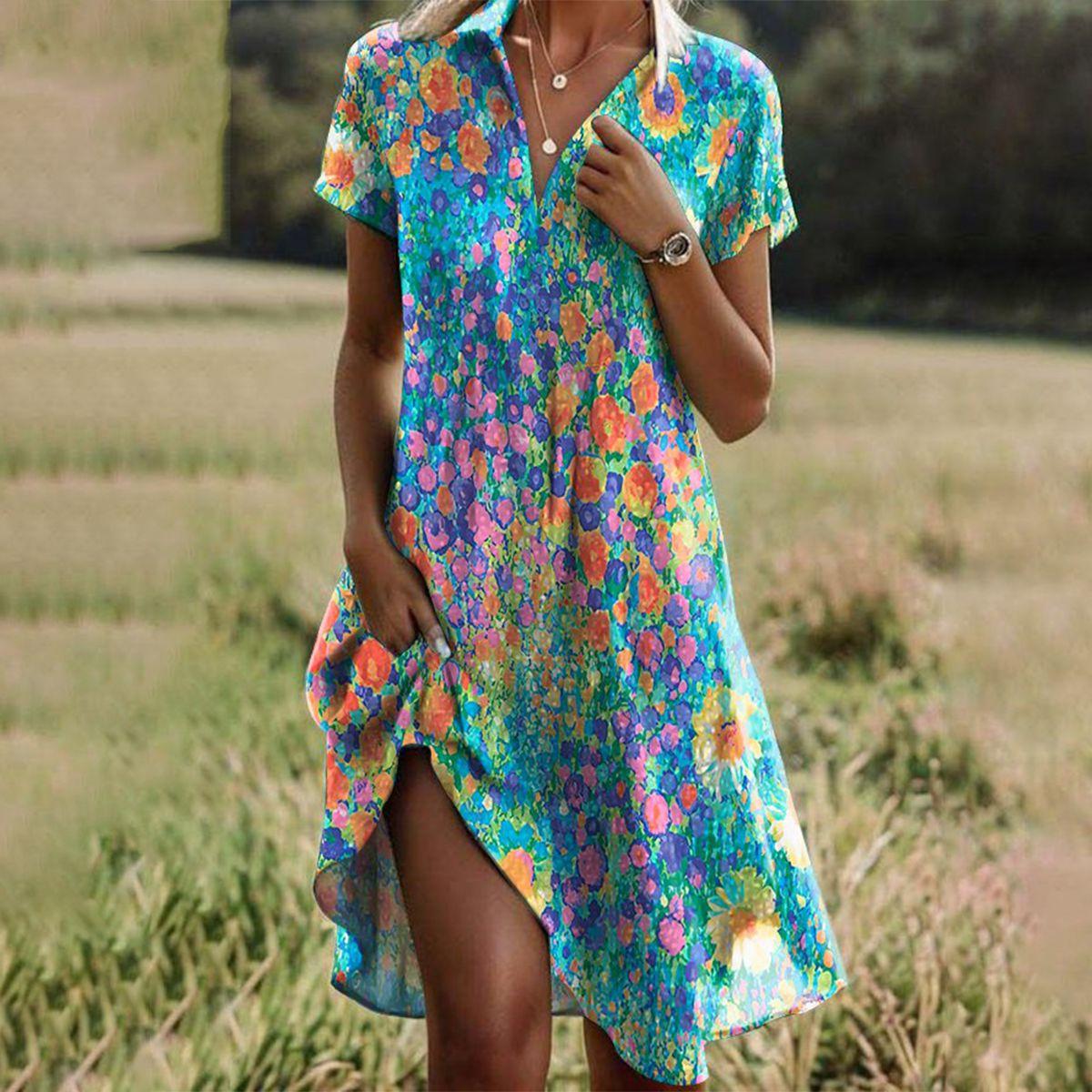 Aoife - Boho Chic Midi Dress - Charlotte & Willow, front