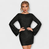 Justine - Sequin Dress with Open Back