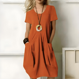 Willow | Elegant Cotton Dress With Belly Cover