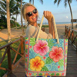 Tropical Floral Handmade Beach Bag