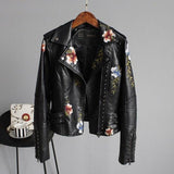 Ell | Stylish Embroidered Leather Jacket