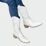 Inès - Shimmering Pink Metallic Ankle Boots