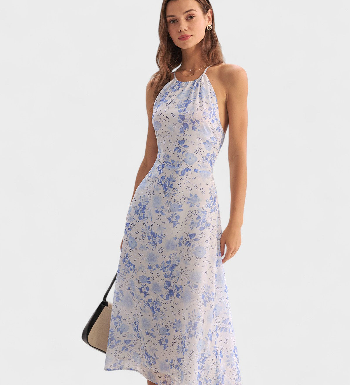 Aobhnait - Midi Dress with Floral Print - Charlotte & Willow