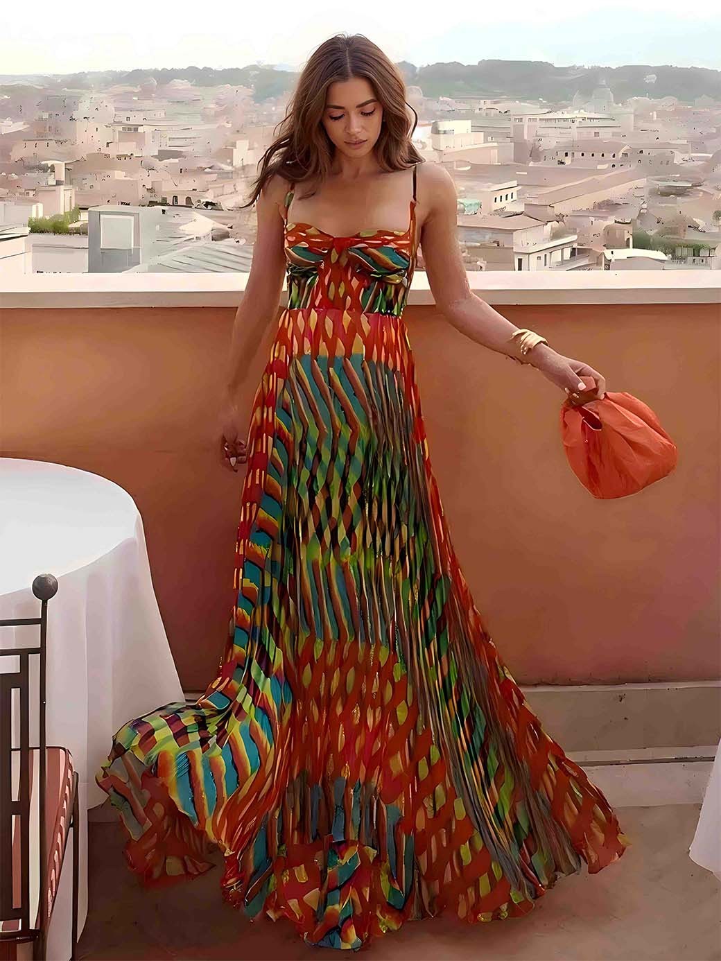 Sarah - Robe Maxi Abstraite